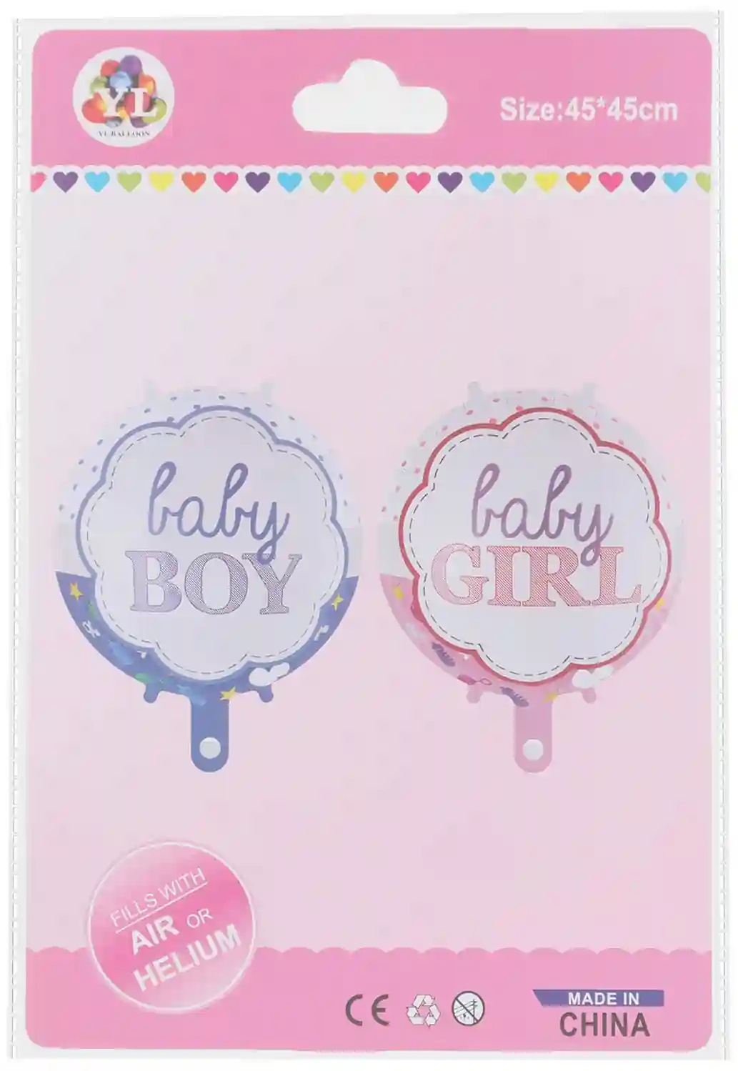 بالونه فويل هيليوم دائريه بيبي شاور  اللوان متعدده لحفلة سبوع ولد او بنت